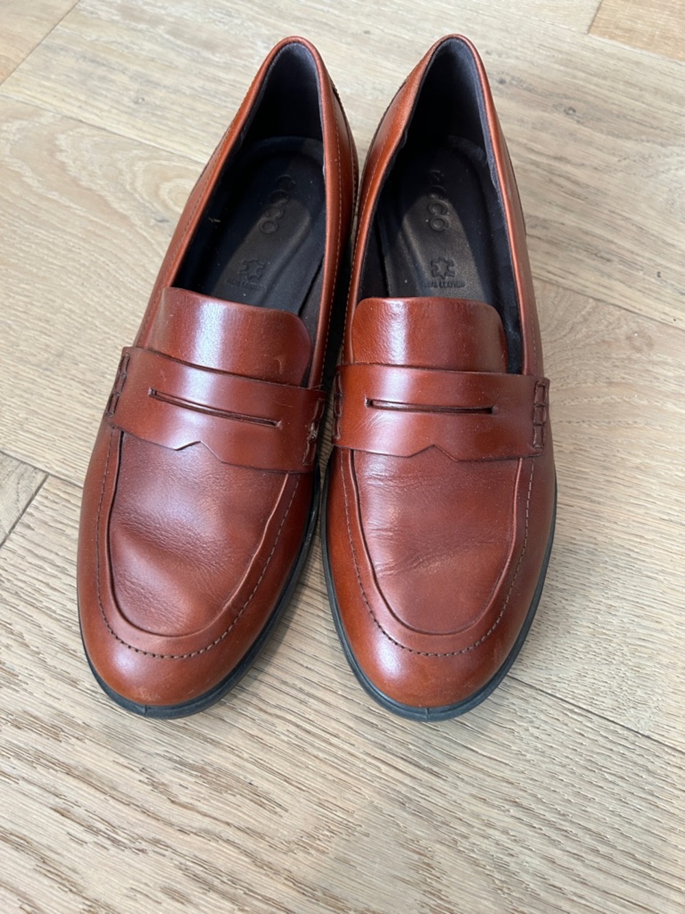 Ecco Women's Brown Leather Penny Loafers